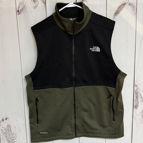 The North Face Men’s WindWall Softshell Vest Large Black/Olive EUC - Picture 1 of 11